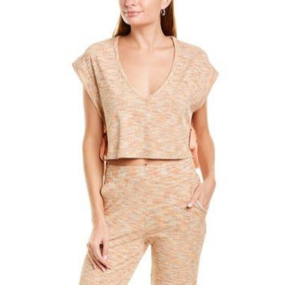 Free People Orange Cropped Poncho, NWT, Flare Style